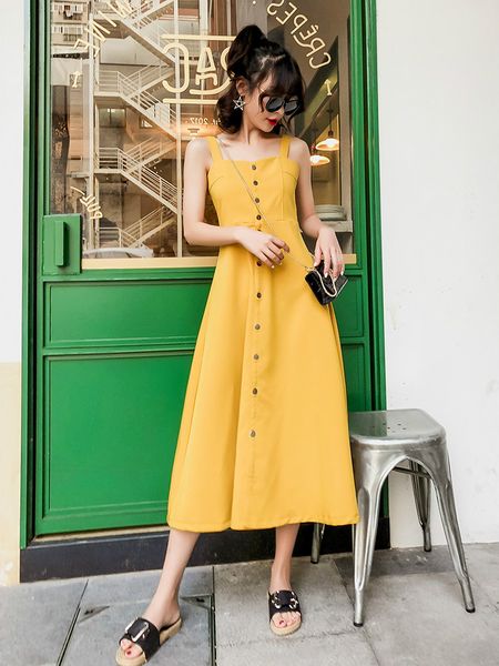 halter skirt female summer 2020 new yellow dress dress hong kong taste temperament small fresh instagram fire a-line skirt, White;black
halter skirt female summer 2020 new yellow dress dress hong kong taste temperament small fresh instagram fire a-line skirt, White;black