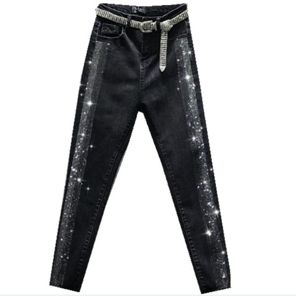 autumn winter new fashion high-waist thick rhinestone jeans women skinny pencil jeans, Blue
autumn winter new fashion high-waist thick rhinestone jeans women skinny pencil jeans, Blue