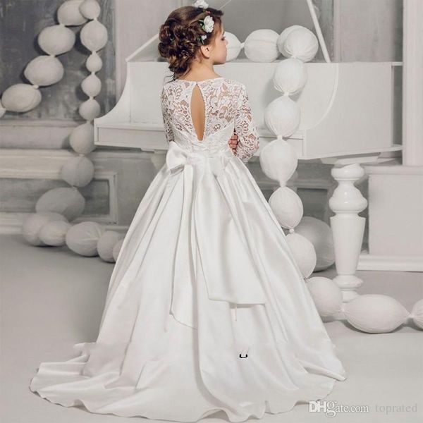3/4 sleeve first communion dress for girls white lace wedding flower girls dress bow knot floor length satin kids wear, White;blue
3/4 sleeve first communion dress for girls white lace wedding flower girls dress bow knot floor length satin kids wear, White;blue