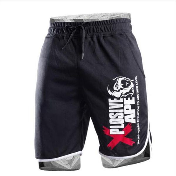 

new fashion men sporting beaching shorts trousers cotton bodybuilding sweatpants fitness short jogger casual gyms men shorts m-2xl, White;black