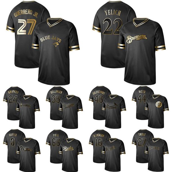 27 Trout Guerrero Jr 22 Yelich 46 Goldschmidt 44 Rizzo 35 Bellinger 24 Griffey 3 Harper 66 Puig Mens Gold Cool Jerseys
27 Trout Guerrero Jr 22 Yelich 46 Goldschmidt 44 Rizzo 35 Bellinger 24 Griffey 3 Harper 66 Puig Mens Gold Cool Jerseys