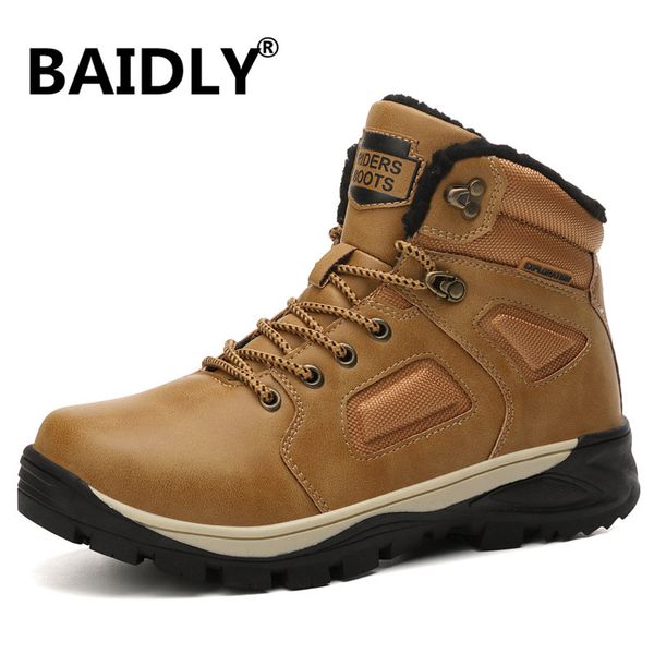 brand winter leather ankle snow boots men boots shoes with fur plush warm warm male shoes high outdoor sneakers footwear, Black
brand winter leather ankle snow boots men boots shoes with fur plush warm warm male shoes high outdoor sneakers footwear, Black