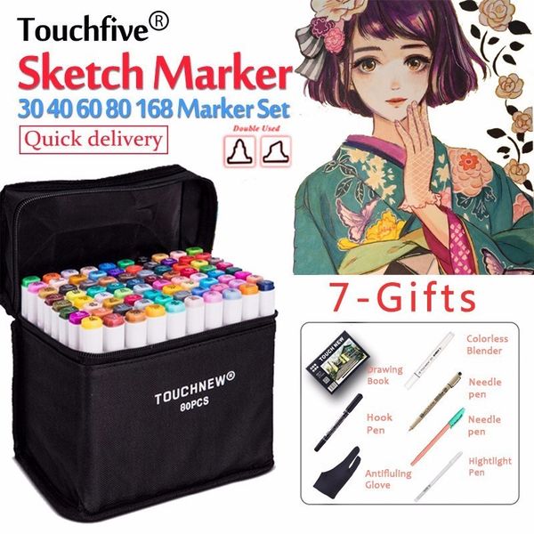 touchfive 30/40/60/80/168 colors sketch marker pen set twin markers brush pen for drawing manga architecture design art supplies
touchfive 30/40/60/80/168 colors sketch marker pen set twin markers brush pen for drawing manga architecture design art supplies