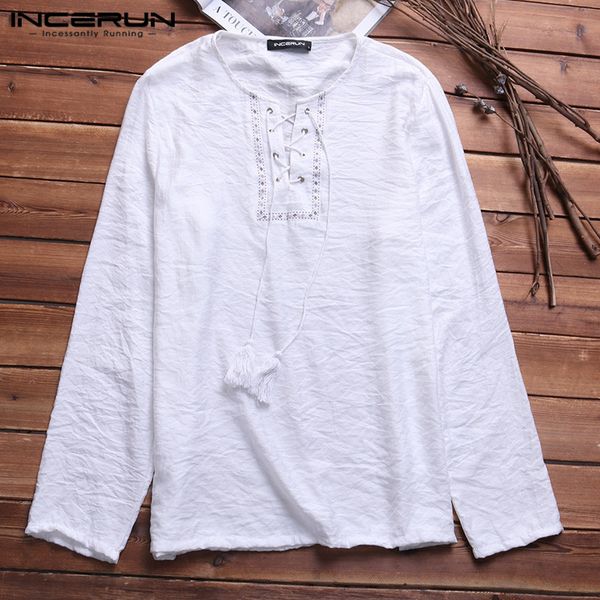 2019 nepal camisa beach men's shirts cotton long sleeve lace up print spring autumn casual loose men tee masculina clothes, White;black
2019 nepal camisa beach men's shirts cotton long sleeve lace up print spring autumn casual loose men tee masculina clothes, White;black
