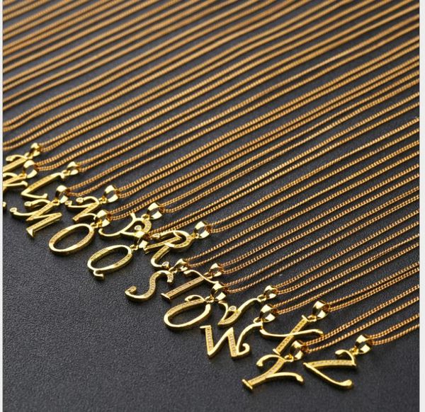 2019 gold-plated necklace simple individual letter necklace classic lady's clavicle chain, Silver
2019 gold-plated necklace simple individual letter necklace classic lady's clavicle chain, Silver