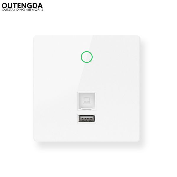 

300mbps indoor 86 wall socket wifi in wall access point wireless ap wan lan rj 45 usb charge port repeater router
