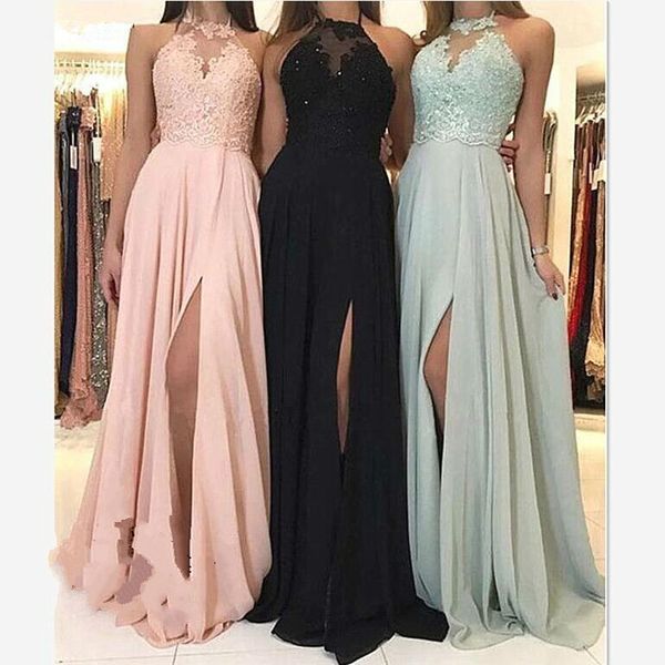 Chiffon Bridesmaid dress Long 2019 Halter kleid hochzeitsgast Appliques lace vestidos para fiesta
Chiffon Bridesmaid dress Long 2019 Halter kleid hochzeitsgast Appliques lace vestidos para fiesta