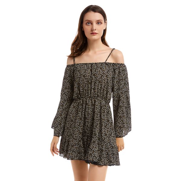 seluxu floral print chiffon jumpsuits off shoulder women summer autumn boho ruffles jumpsuits, Black;white
seluxu floral print chiffon jumpsuits off shoulder women summer autumn boho ruffles jumpsuits, Black;white
