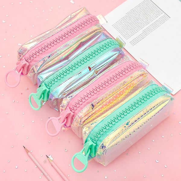big zipper laser pencil bag holographic pencil case storage pouch pencilcase creative stationery student colorful pen box
big zipper laser pencil bag holographic pencil case storage pouch pencilcase creative stationery student colorful pen box