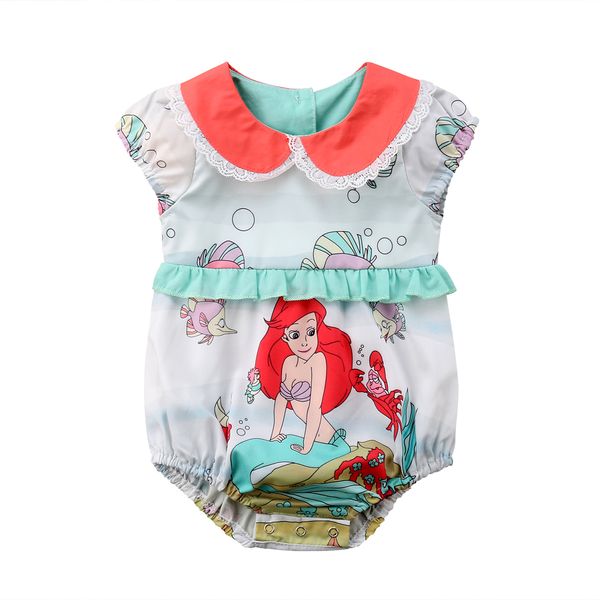 2018 newborn baby kids girl mermaid collar cartoon bodysuit summer jumpsuit sunsuit clothes, White
2018 newborn baby kids girl mermaid collar cartoon bodysuit summer jumpsuit sunsuit clothes, White