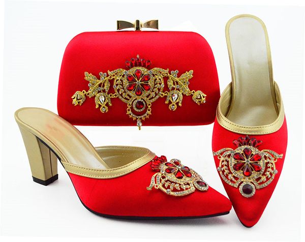 gorgeous red women dress shoes match handbag set with rhinestone and metal decoration african pumps and bag qsl009,heel 9cm, Black
gorgeous red women dress shoes match handbag set with rhinestone and metal decoration african pumps and bag qsl009,heel 9cm, Black