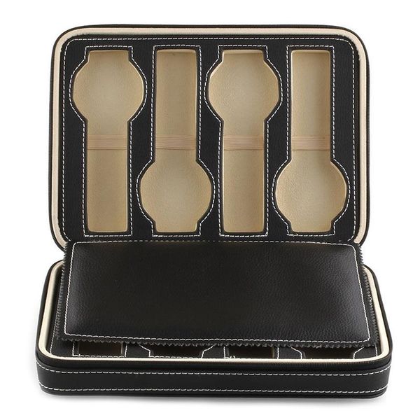 8 grids watch display storage box case tray zippered travel watch collector case faux leather black, Black;blue
8 grids watch display storage box case tray zippered travel watch collector case faux leather black, Black;blue