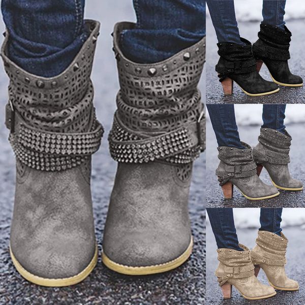 women shoes fashion leather flats round toe low-heeled buckle hollow ankle boots, Black
women shoes fashion leather flats round toe low-heeled buckle hollow ankle boots, Black