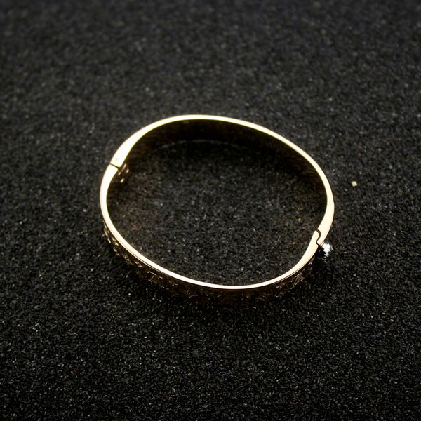 women gold square bangle woman clover bangles charms jewelry, Black