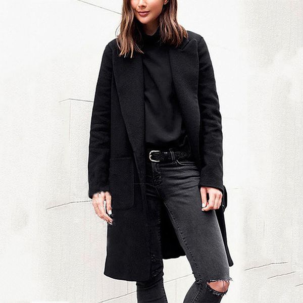 women's wool & blends 2021 womens winter button long trench coat fashion turn-down collar sleeve jacket ladies overcoat outwear manteau, Black
women's wool & blends 2021 womens winter button long trench coat fashion turn-down collar sleeve jacket ladies overcoat outwear manteau, Black