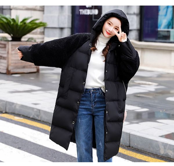 winter cotton-padded jacket women's middle and long 2018 new korean loose lamb wool coat thickened warm cotton-padded jacket, Black
winter cotton-padded jacket women's middle and long 2018 new korean loose lamb wool coat thickened warm cotton-padded jacket, Black