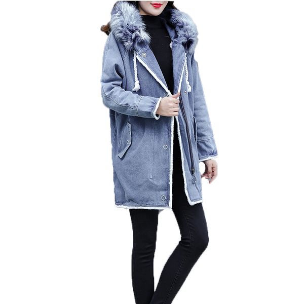 winter clothing for women parka long sleeve hooded solid meidum long denim coat 2019 new fashion ladies casual wool liner jacket, Black
winter clothing for women parka long sleeve hooded solid meidum long denim coat 2019 new fashion ladies casual wool liner jacket, Black