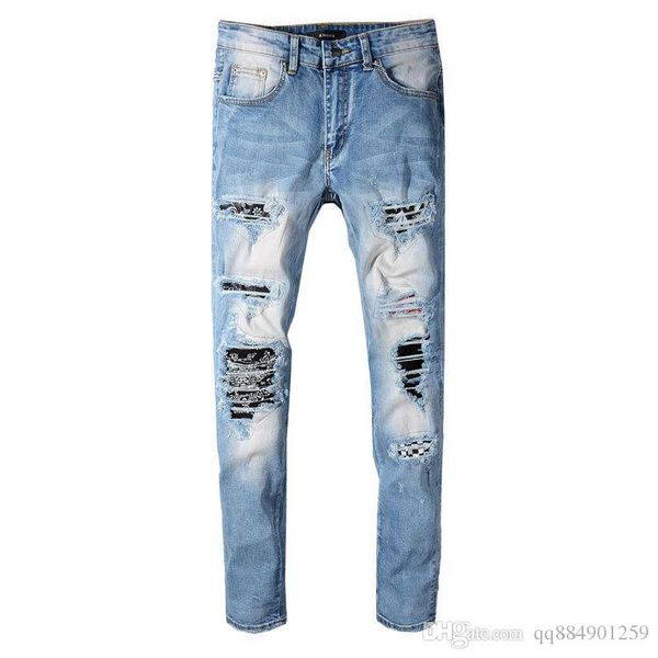 brand new fashion mens distressed ripped skinny straight denim jeans slim fit mens designer luxury jeans hip hop size 29-42, Blue
brand new fashion mens distressed ripped skinny straight denim jeans slim fit mens designer luxury jeans hip hop size 29-42, Blue