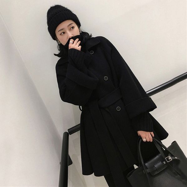 black tie wool coat women's new autumn and winter 2019 korean double breasted loose long women's coat plus size overcoat
black tie wool coat women's new autumn and winter 2019 korean double breasted loose long women's coat plus size overcoat