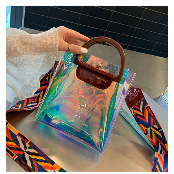 fashion women pvc clear shoulder bag tote jelly purse wallets satchel crossbody bucket bag /by