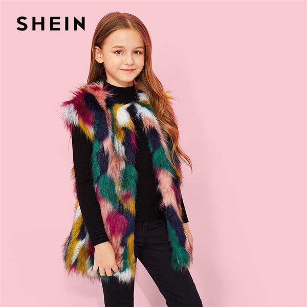 shein kiddie colorful casual faux fur girls vest kids clothes 2019 winter streetwear sleeveless jacket for kids girls coat, Blue
shein kiddie colorful casual faux fur girls vest kids clothes 2019 winter streetwear sleeveless jacket for kids girls coat, Blue