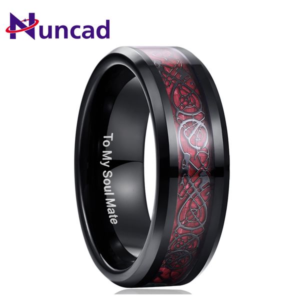 nuncad 100% tungsten carbide dragon pattern red zircon men ring wedding bands plating black color carbon fiber ring jewelry gift, Silver
nuncad 100% tungsten carbide dragon pattern red zircon men ring wedding bands plating black color carbon fiber ring jewelry gift, Silver