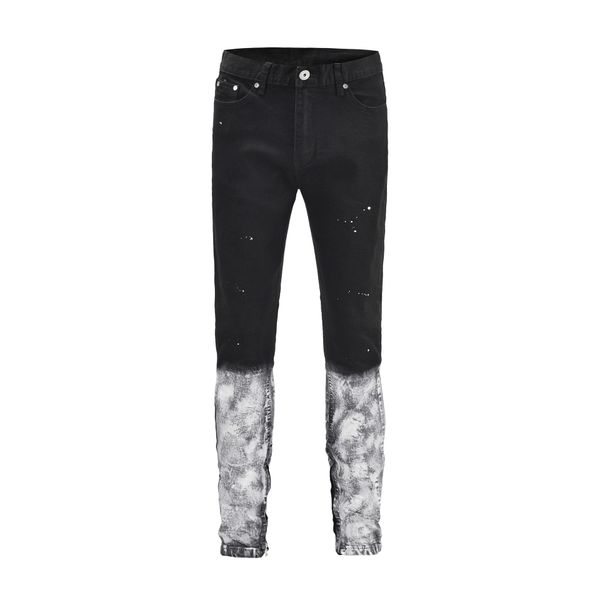 fog men high street hip hop panelled white bottom skinny slim fit vintage ripped black denim jeans, Blue
fog men high street hip hop panelled white bottom skinny slim fit vintage ripped black denim jeans, Blue