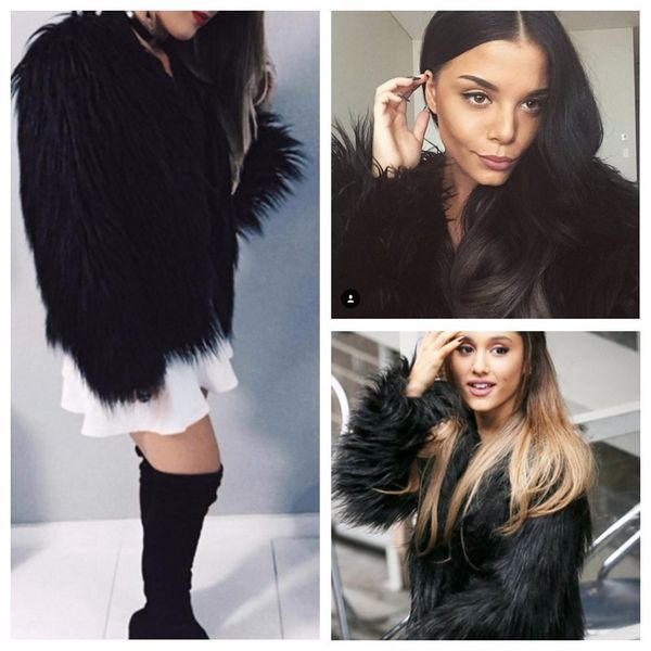 new fashion autumn winter women faux fur coat solid color long sleeve fluffy outerwear short jacket hairy warm overcoat, Black
new fashion autumn winter women faux fur coat solid color long sleeve fluffy outerwear short jacket hairy warm overcoat, Black
