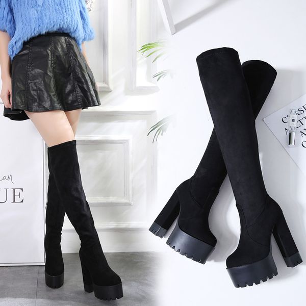 european and american over the knee boots 15 cm super high heel long boots 2018 new stovepipe women's fashion elastic boot, Black
european and american over the knee boots 15 cm super high heel long boots 2018 new stovepipe women's fashion elastic boot, Black