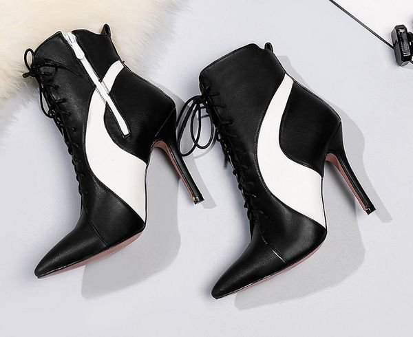 new fashion euramerican high heel martin boots mixed color pointed toe high heel high heel femal ankle boots, Black
new fashion euramerican high heel martin boots mixed color pointed toe high heel high heel femal ankle boots, Black