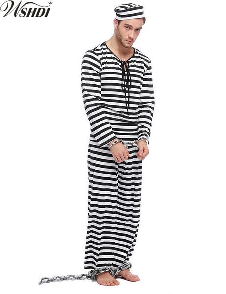 mens prisoner costume jail man convict halloween costume fantasia costumes cosplay, Black;red
mens prisoner costume jail man convict halloween costume fantasia costumes cosplay, Black;red