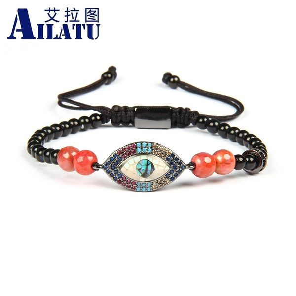 ailatu luxury men multi color cz abalone turkish lucky eye macrame bracelet 4mm stainless steel & stone beads, Golden;silver
ailatu luxury men multi color cz abalone turkish lucky eye macrame bracelet 4mm stainless steel & stone beads, Golden;silver