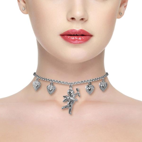 girl brand elegant choker necklace stylish cupid heart shaped pendant necklace angel love chain choker collar women, Golden;silver
girl brand elegant choker necklace stylish cupid heart shaped pendant necklace angel love chain choker collar women, Golden;silver