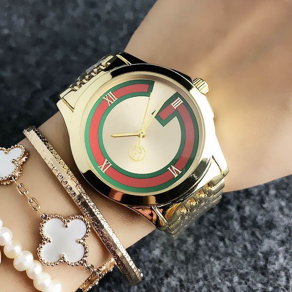 

бренд кварцевые наручные часы для мужчин женщин девушки g стиль металл стальной браслет часы guc gu53, Slivery;brown