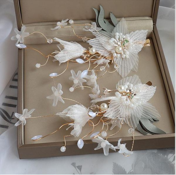 bridal headdress new mori beautiful handmade tulle hairpin, Silver 
bridal headdress new mori beautiful handmade tulle hairpin, Silver