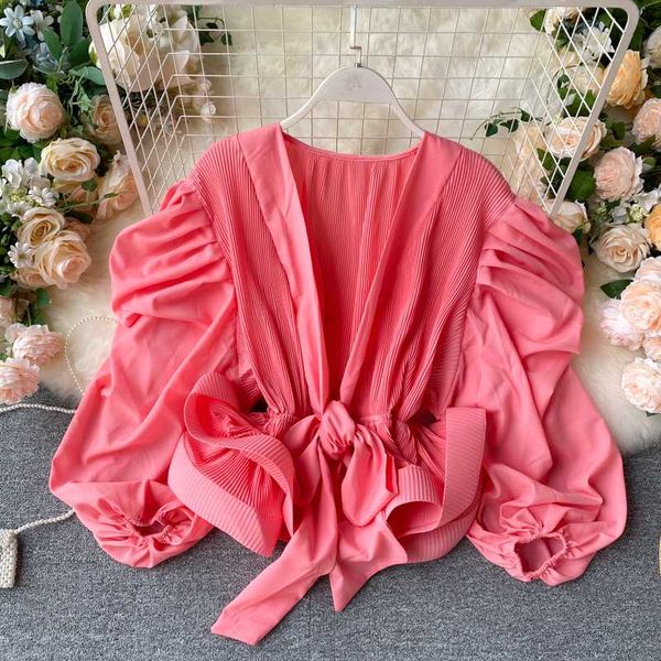 fashion blouse for woman folds puffed sleeves lace up open shirt stereo ruffles ladies blouses blusas mujer de moda 2020, White
fashion blouse for woman folds puffed sleeves lace up open shirt stereo ruffles ladies blouses blusas mujer de moda 2020, White