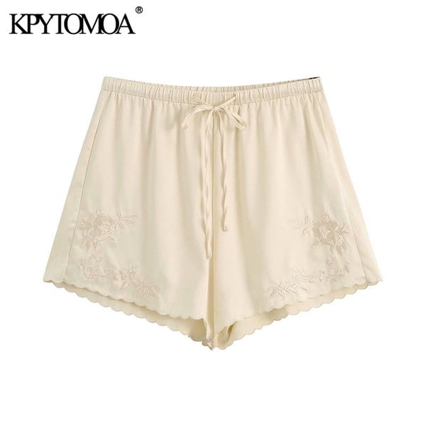 women's shorts kpytomoa women 2021 chic fashion lace-trimmed embroidered vintage high elastic waist drawstring female short pants mujer, White;black
women's shorts kpytomoa women 2021 chic fashion lace-trimmed embroidered vintage high elastic waist drawstring female short pants mujer, White;black