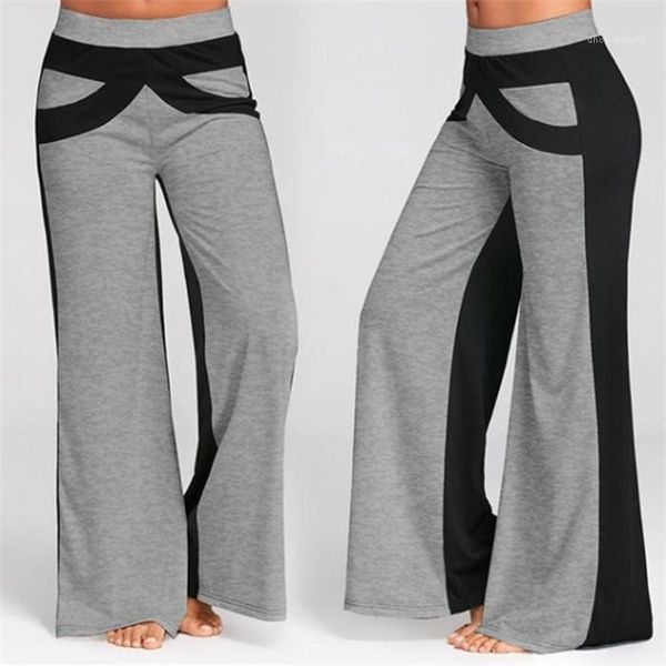 loose stitching high waist sport pants ladies elastic waist designer trousers womens wide leg yoga pants, Black;white
loose stitching high waist sport pants ladies elastic waist designer trousers womens wide leg yoga pants, Black;white