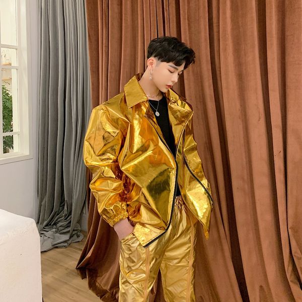 m-xxxl 2019 new men's hip hop wind lapel shiny jacket dj nightclub men's singer costumes jackets, Black
m-xxxl 2019 new men's hip hop wind lapel shiny jacket dj nightclub men's singer costumes jackets, Black
