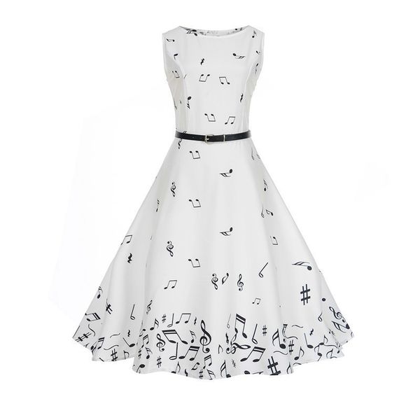 women musical note print dress sleeveless white casual music digital printing slim waist big swing dress with belt, Black;gray
women musical note print dress sleeveless white casual music digital printing slim waist big swing dress with belt, Black;gray