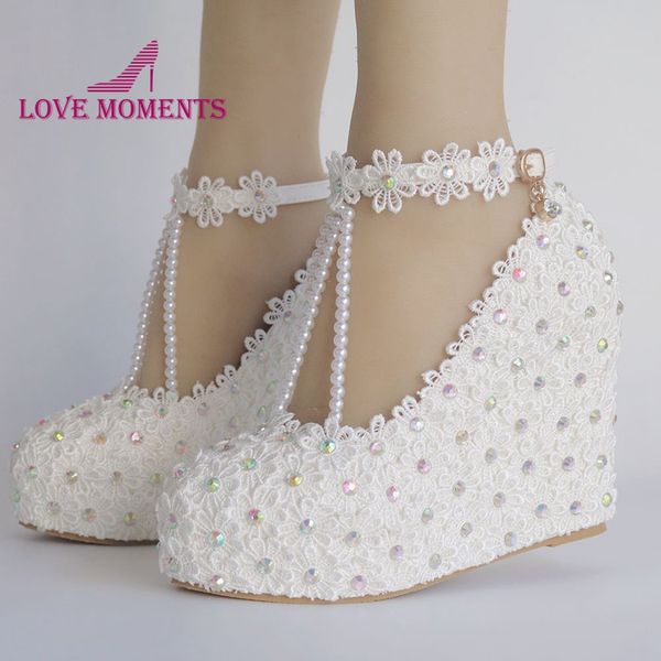 2019 new white lace with ab crystal wedges high heel party prom shoes 11cm wedge heel white lace flower bridesmaid shoe, Black
2019 new white lace with ab crystal wedges high heel party prom shoes 11cm wedge heel white lace flower bridesmaid shoe, Black