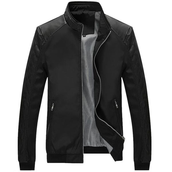 spring autumn jacket men casual pu patchwork jackets stand collar bomber jacket mens new fashion plus size 5xl slim thin coat, Black;brown
spring autumn jacket men casual pu patchwork jackets stand collar bomber jacket mens new fashion plus size 5xl slim thin coat, Black;brown