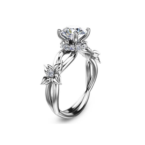 huitan ladies brilliant round cubic zirconia prong setting silver plated true love engagement rings for women & girlfriend
