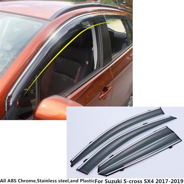 car styling cover plastic window glass wind visor rain/sun guard vent frame 4pcs for suzuki s-cross scross sx4 2017 2018 2019
car styling cover plastic window glass wind visor rain/sun guard vent frame 4pcs for suzuki s-cross scross sx4 2017 2018 2019
