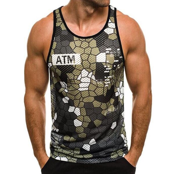 man gym tank vest fashion surf men' camouflage print tank slim fit muscle hollow quick drying summer vest d90702, White;black
man gym tank vest fashion surf men' camouflage print tank slim fit muscle hollow quick drying summer vest d90702, White;black