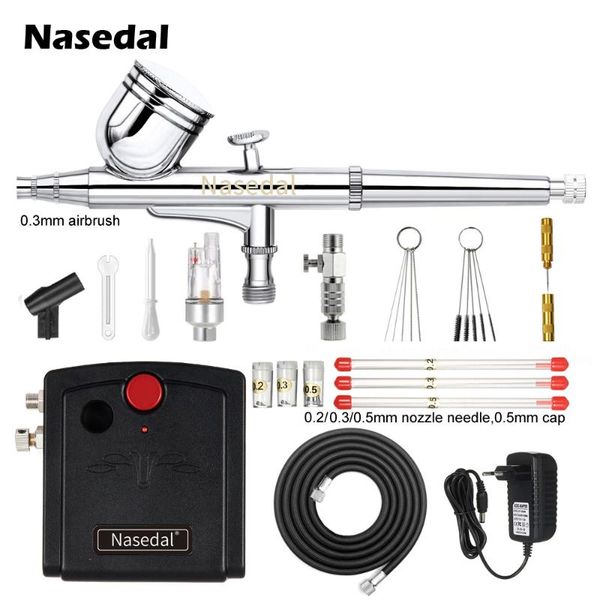 nasedal 0.3mm dual-action airbrush compressor 0.2mm 0.5mm nozzle needle for model nail cake chocolate cocoa butter cleaning tool
nasedal 0.3mm dual-action airbrush compressor 0.2mm 0.5mm nozzle needle for model nail cake chocolate cocoa butter cleaning tool