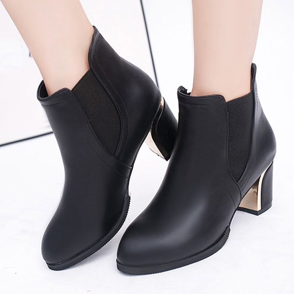 genuine leather boots women women's shoes heels 2019 pointed high heel shoes fashion elastic ladies boot woman leather, Black
genuine leather boots women women's shoes heels 2019 pointed high heel shoes fashion elastic ladies boot woman leather, Black