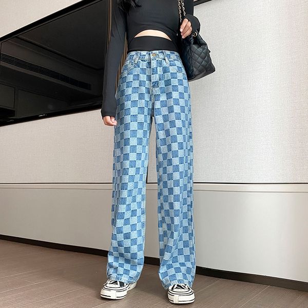 korean style hip hop blue plaid jeans trousers large size women high waist jean straight denim pants plus size -4xl
korean style hip hop blue plaid jeans trousers large size women high waist jean straight denim pants plus size -4xl