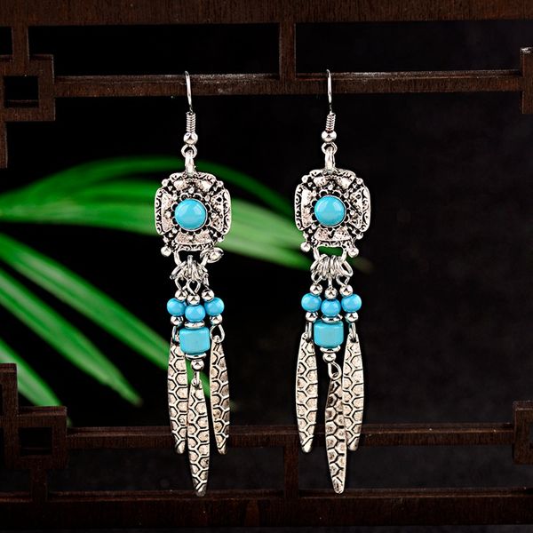 vintage women's alloy long tassel dangle earrings jhumka jewelry ethnic bohemia round black stone beads drop earrings, Silver
vintage women's alloy long tassel dangle earrings jhumka jewelry ethnic bohemia round black stone beads drop earrings, Silver