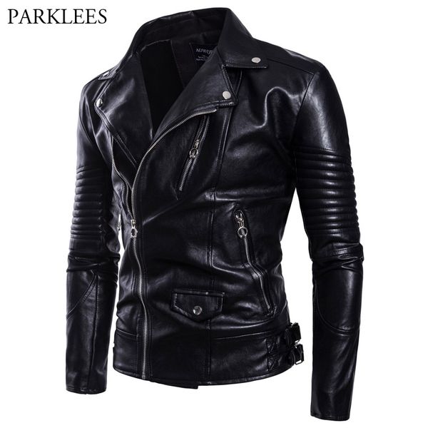 classic motorcycle pu leather jacket men 2018 autumn winter brand multi-zipper mens faux-leather jackets and coats veste homme, Black
classic motorcycle pu leather jacket men 2018 autumn winter brand multi-zipper mens faux-leather jackets and coats veste homme, Black
